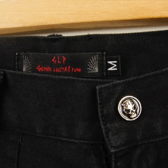 Vintage Archive Y2K 2000s GLP Goth Lolita Punk Japan Black Bondage Buckle Pants - Picture 4 of 4